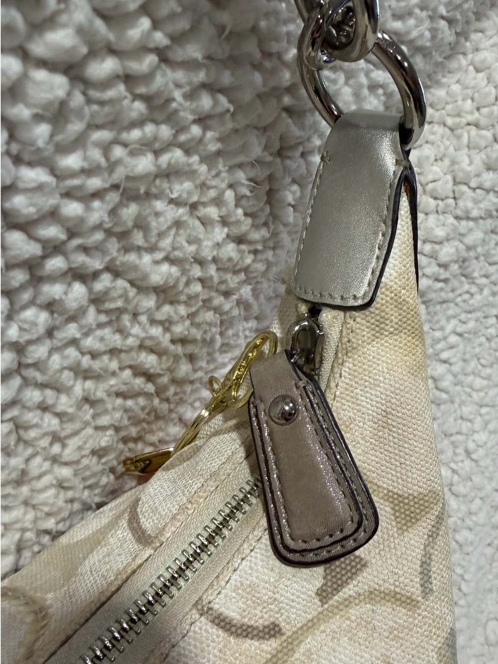 Coach Kristin Signature Hobo with Iridescent Sequins and Pink Charm - Picture 15 of 16